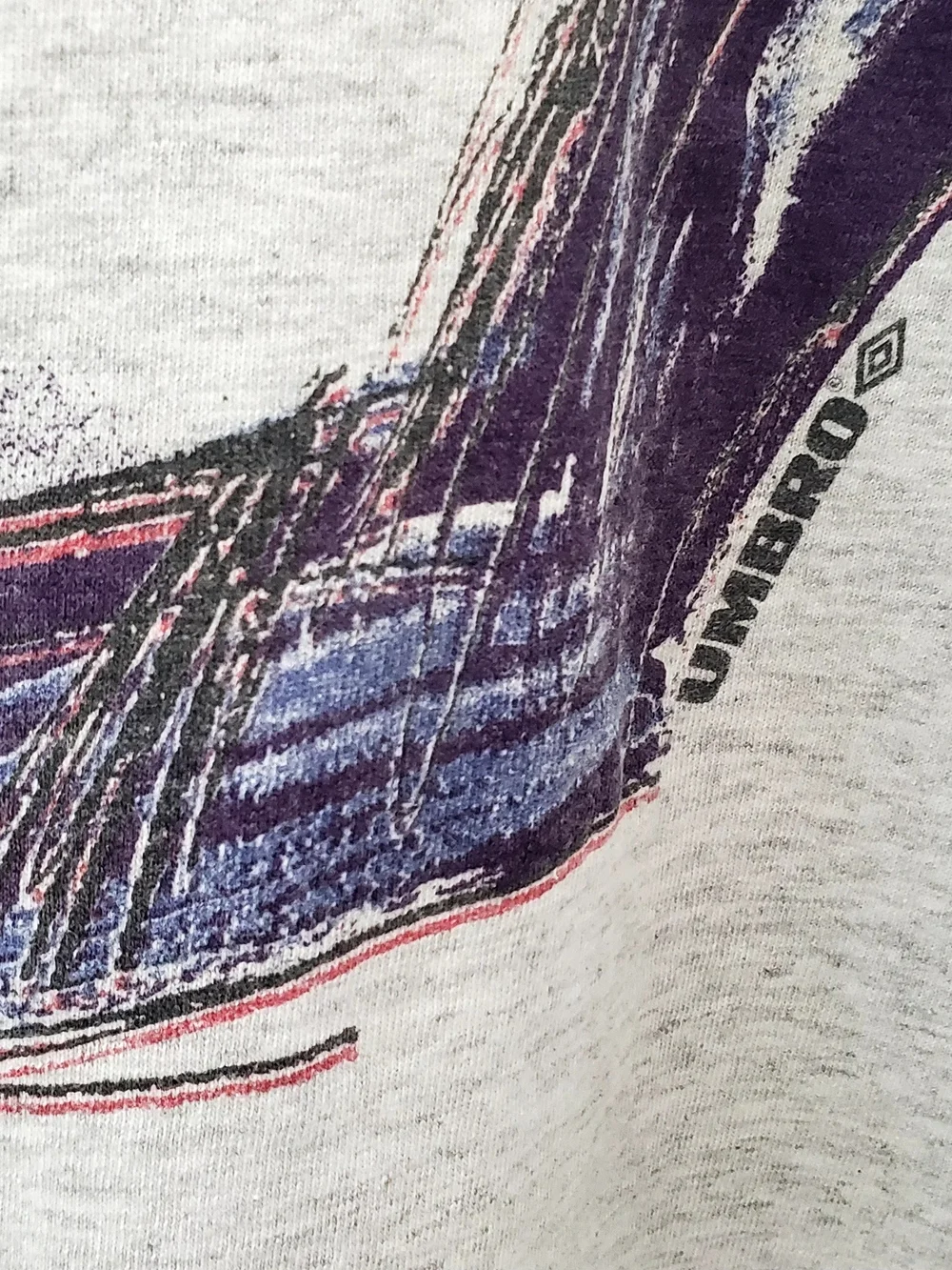 Men's Umbro Vintage 90s soccer t-shirt, Heather Grey, XXL Single Stitch Like New